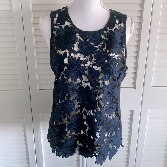 Anthropologie Postmark Koria Embroidered Lace Sleeveless Top Women’s Size M - Picture 2 of 12
